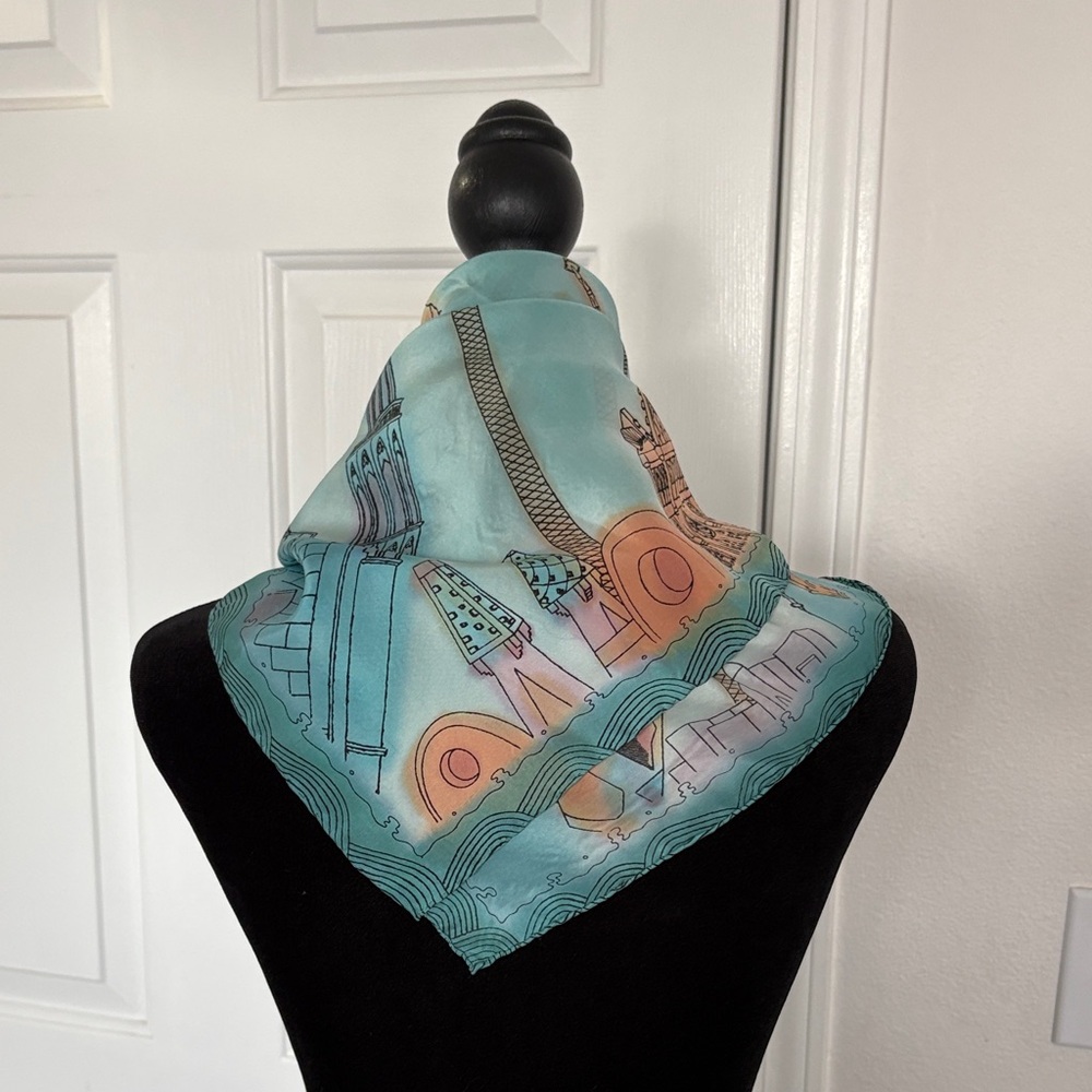 Joana Bartis Vintage Barcelona Inspired Silk Scarf - Picture 10 of 11